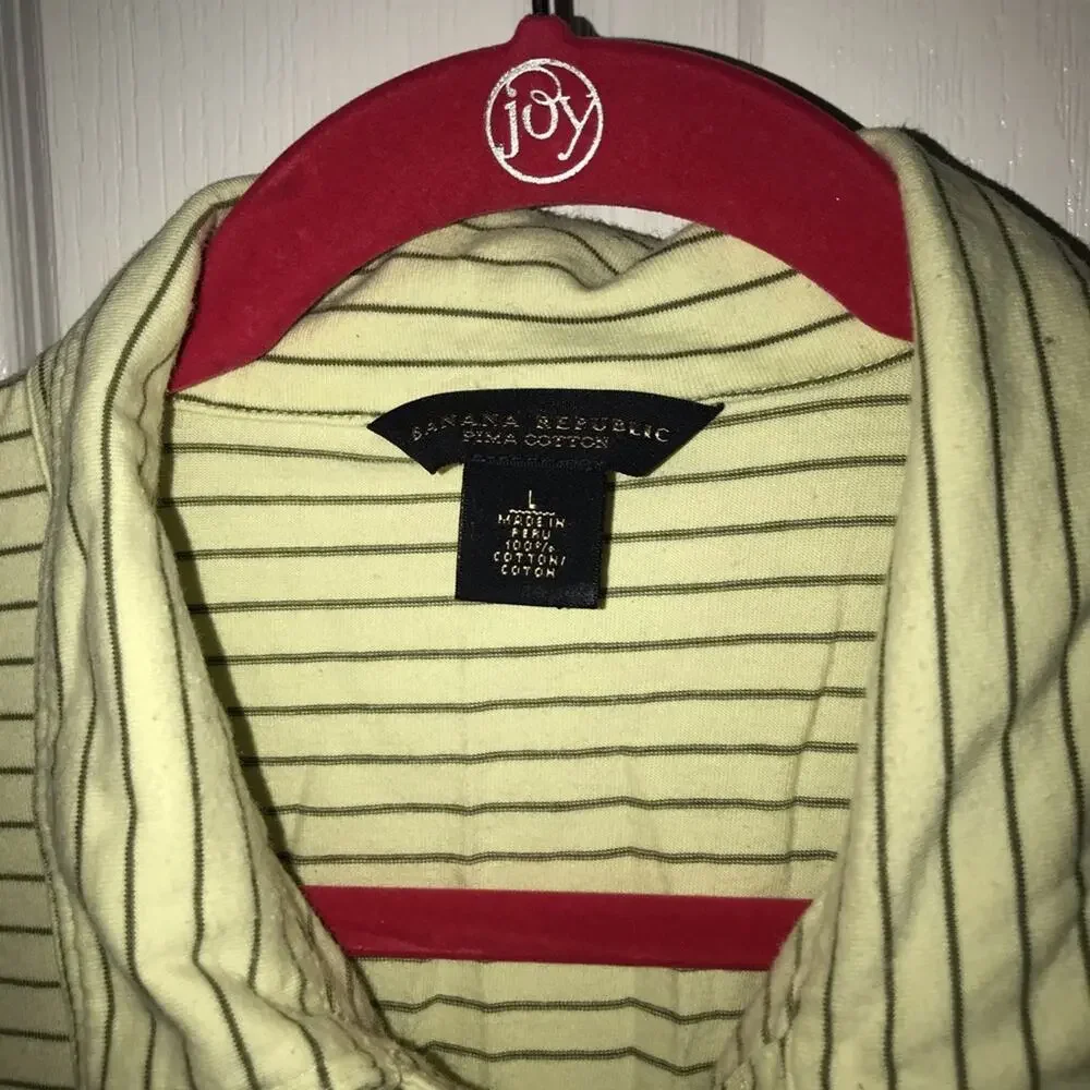 Banana Republic Polo Pima Cotton L Striped